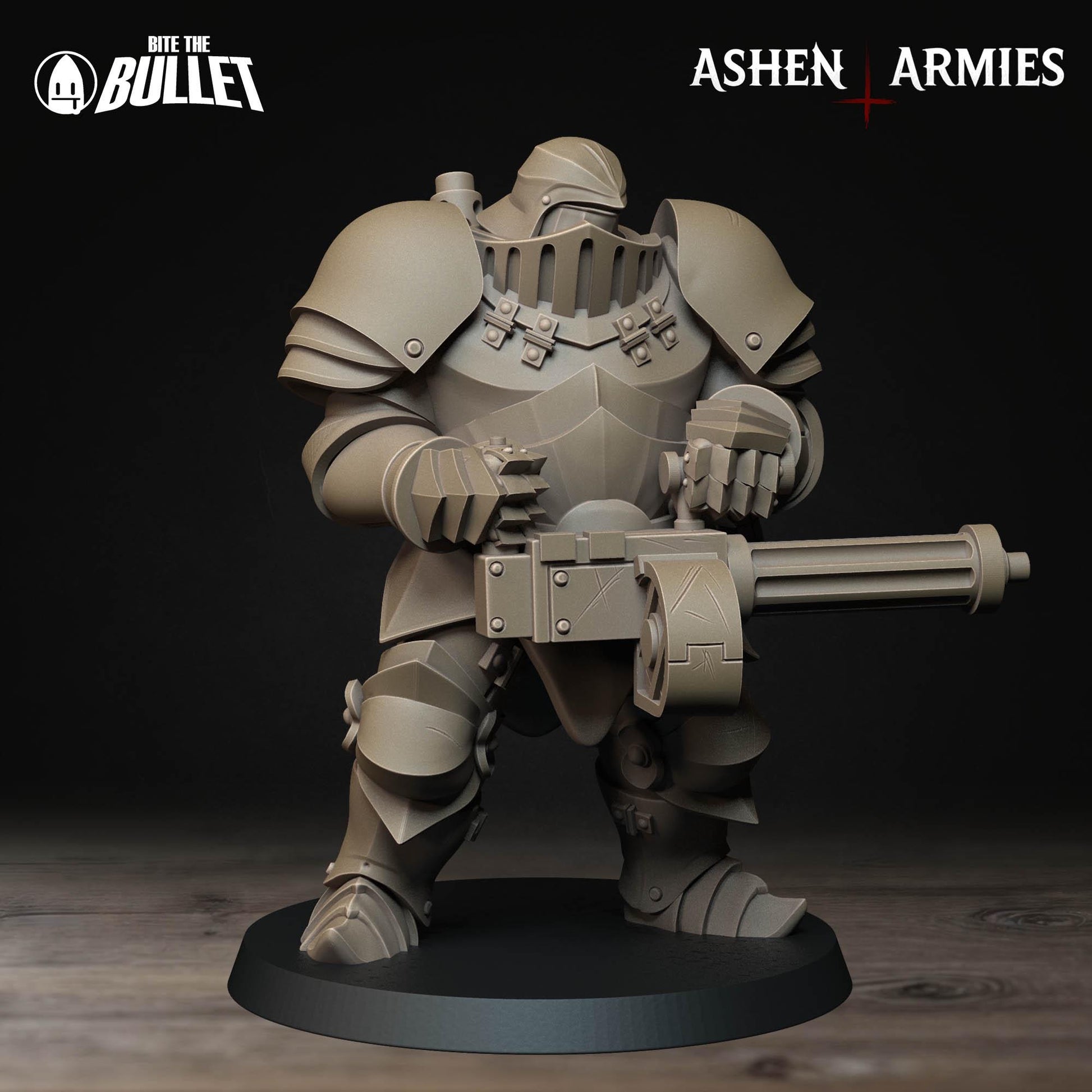 Heavy Infantry - Machine Gun | Bullet Crusade: Sanctified Legion | Bite The Bullet | 35mm Scale | 3D Printed Tabletop RPG Miniature Figures