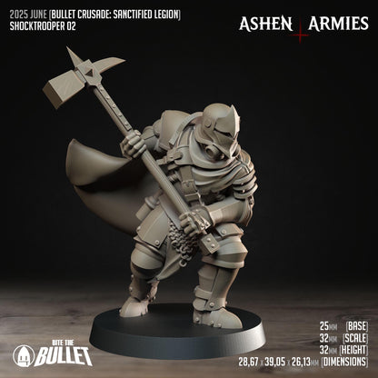 Shocktroopers | Bullet Crusade: Sanctified Legion | Bite The Bullet | 35mm Scale | Resin Printed Tabletop RPG Miniature Figures