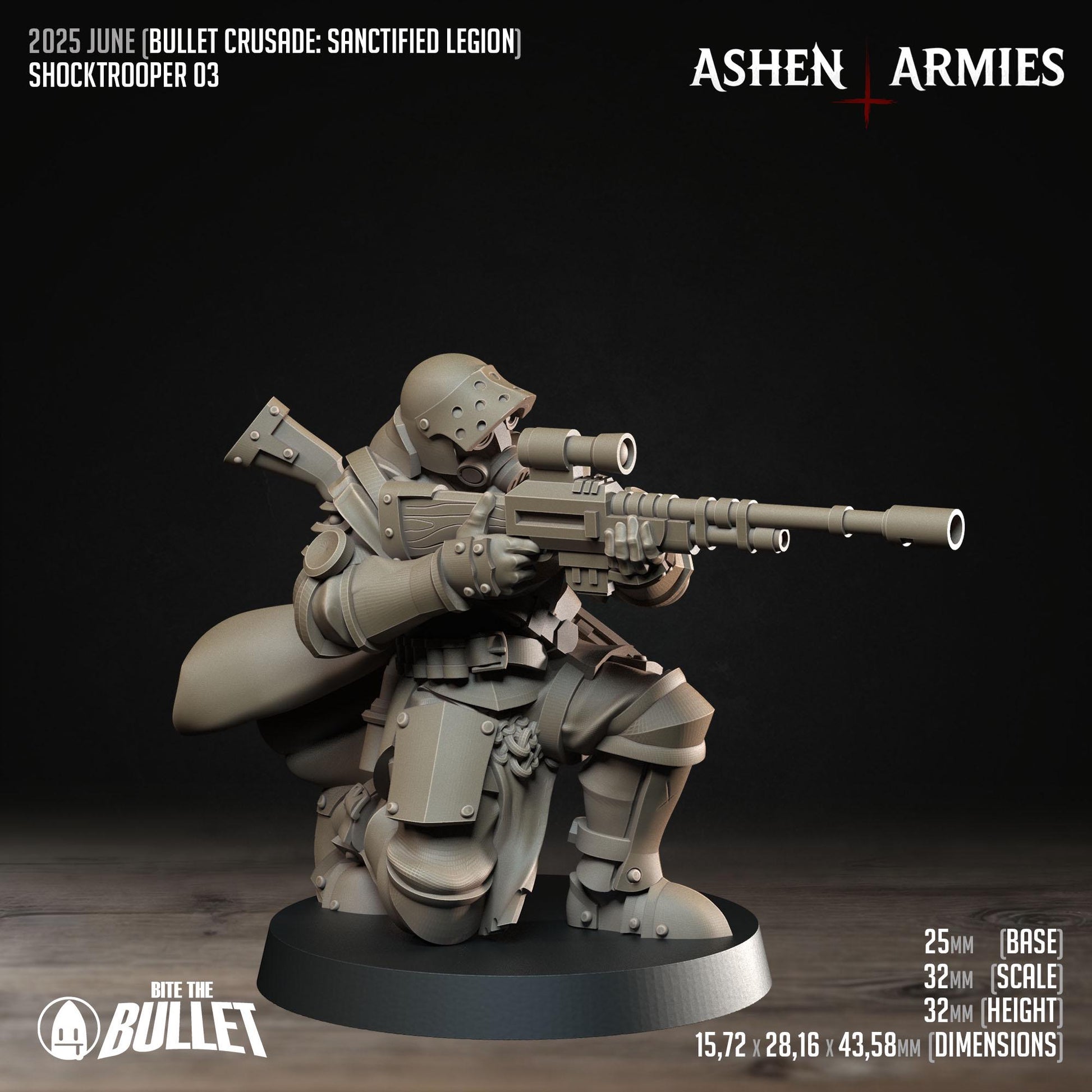 Shocktroopers | Bullet Crusade: Sanctified Legion | Bite The Bullet | 35mm Scale | Resin Printed Tabletop RPG Miniature Figures