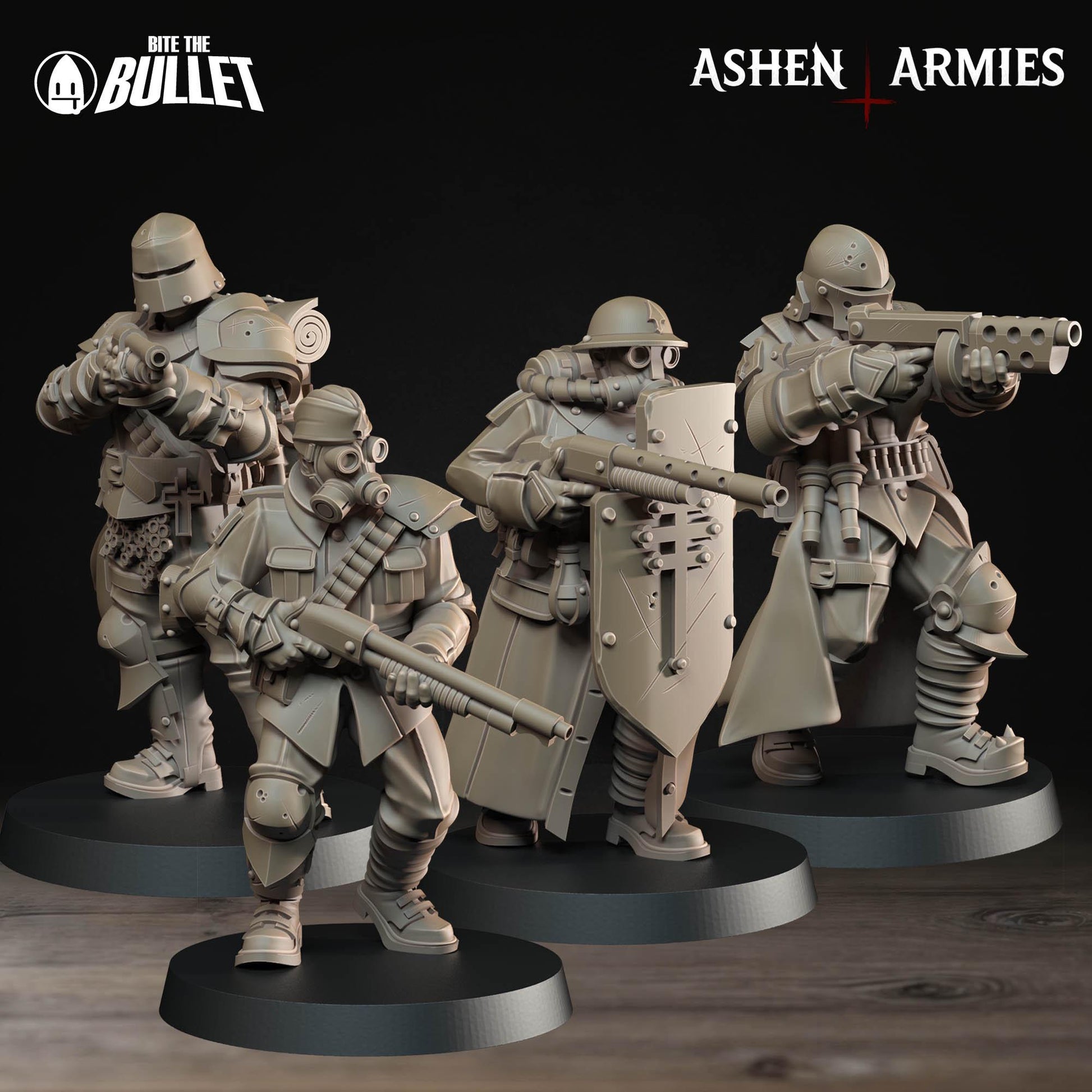 Yeomen | Bullet Crusade: Sanctified Legion | Bite The Bullet | 35mm Scale | Resin Printed Tabletop RPG Miniature Figures