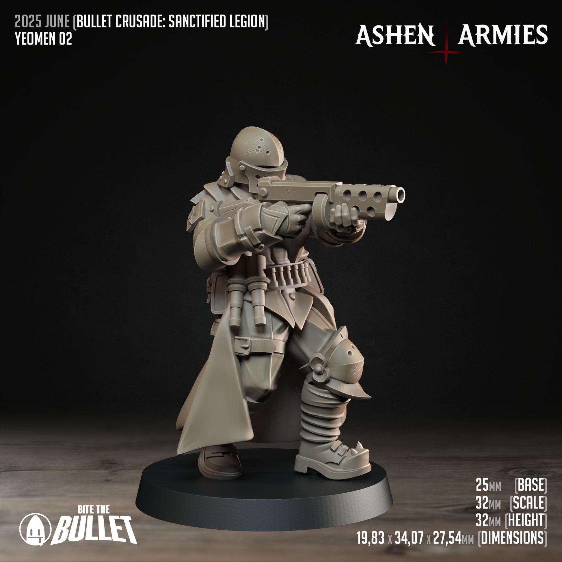 Yeomen | Bullet Crusade: Sanctified Legion | Bite The Bullet | 35mm Scale | Resin Printed Tabletop RPG Miniature Figures