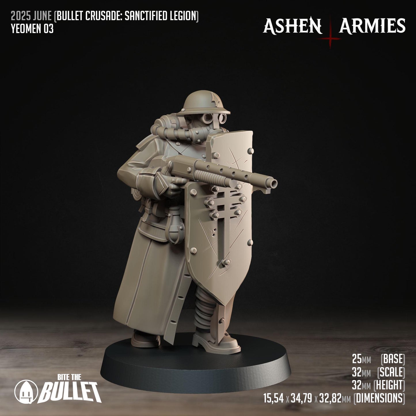 Yeomen | Bullet Crusade: Sanctified Legion | Bite The Bullet | 35mm Scale | Resin Printed Tabletop RPG Miniature Figures