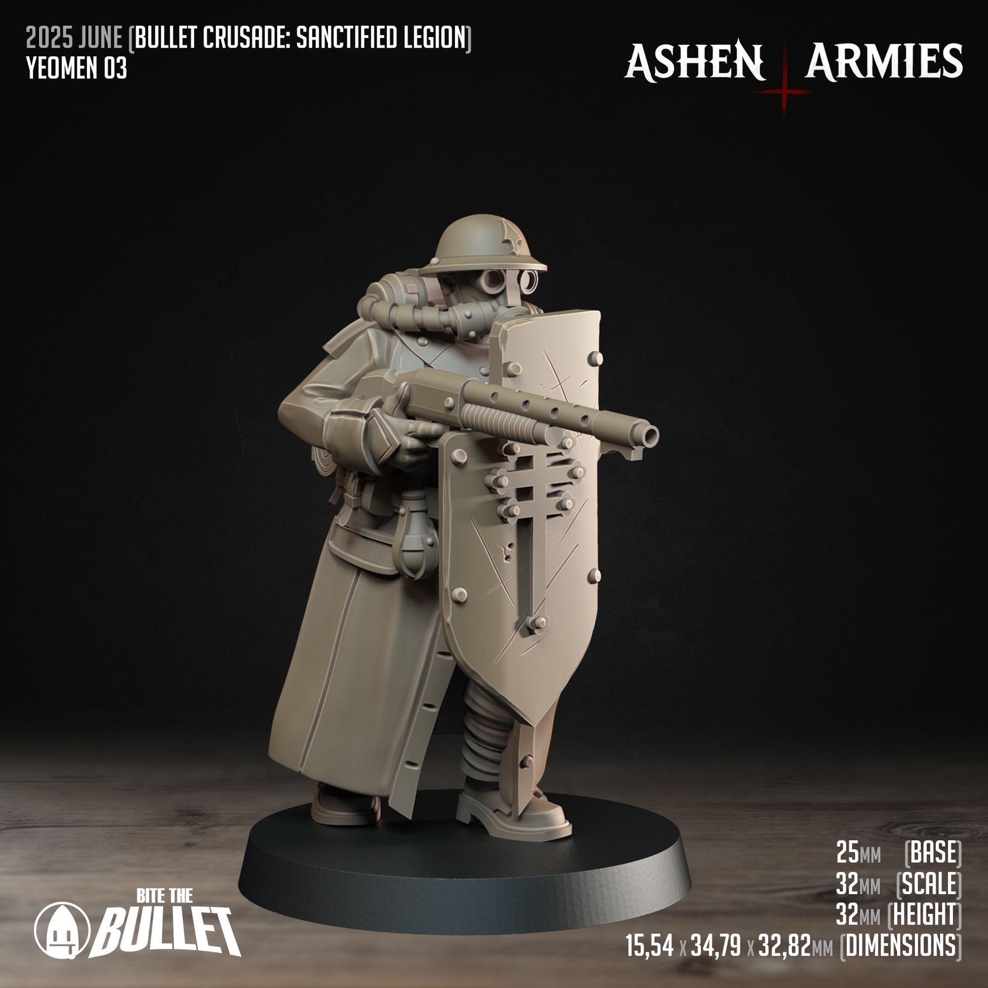 Yeomen | Bullet Crusade: Sanctified Legion | Bite The Bullet | 35mm Scale | Resin Printed Tabletop RPG Miniature Figures