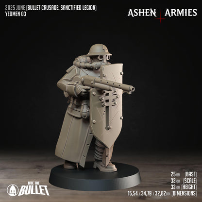 Yeomen | Bullet Crusade: Sanctified Legion | Bite The Bullet | 35mm Scale | Resin Printed Tabletop RPG Miniature Figures