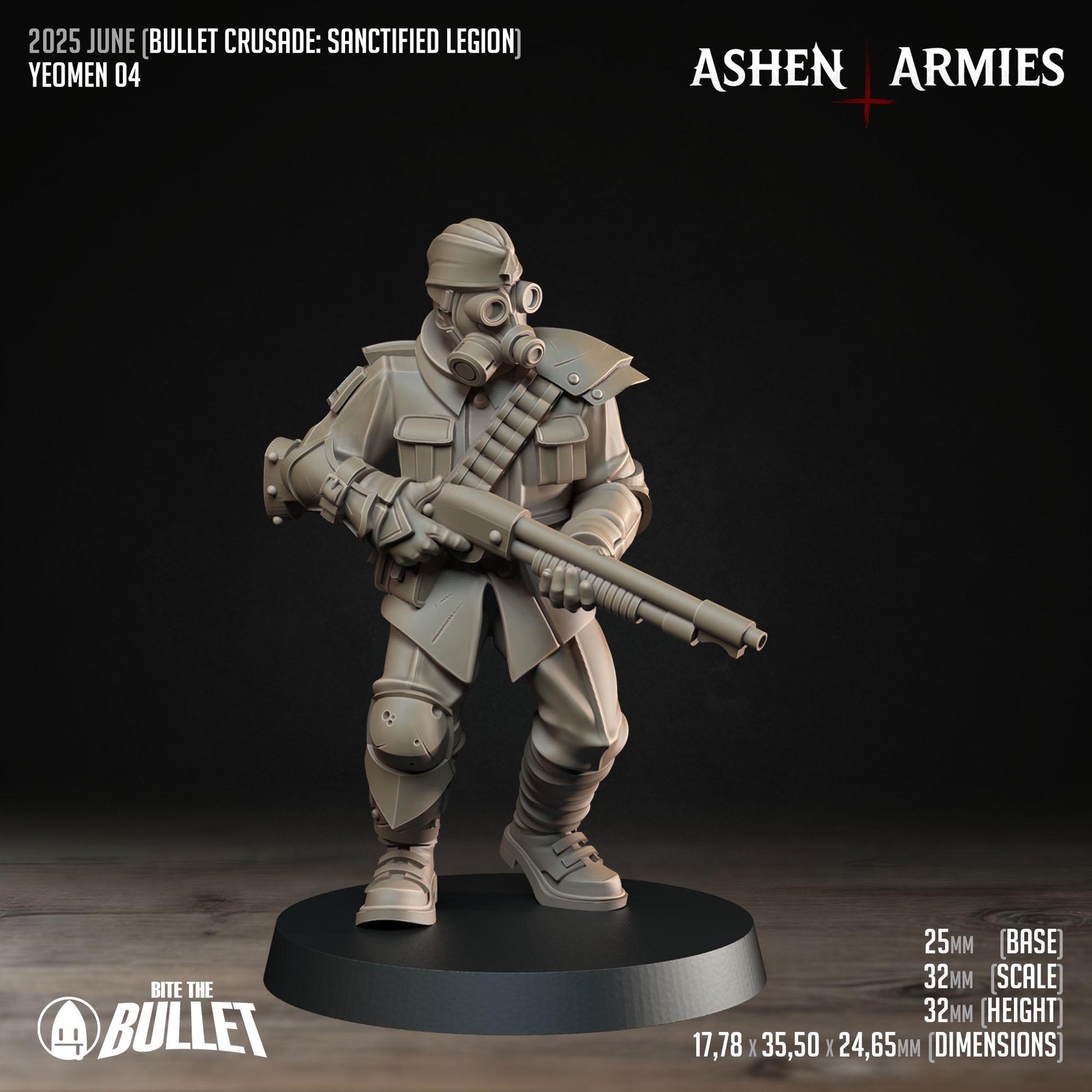 Yeomen | Bullet Crusade: Sanctified Legion | Bite The Bullet | 35mm Scale | Resin Printed Tabletop RPG Miniature Figures