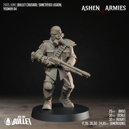 Yeomen | Bullet Crusade: Sanctified Legion | Bite The Bullet | 35mm Scale | Resin Printed Tabletop RPG Miniature Figures