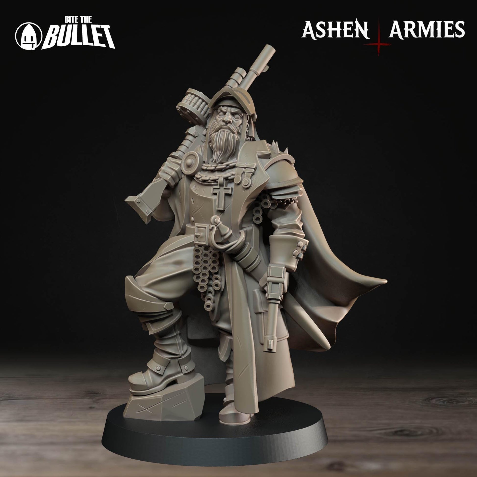 Lieutenant | Bullet Crusade: Sanctified Legion | Bite The Bullet | 35mm Scale | Resin Printed Tabletop RPG Miniature Figures