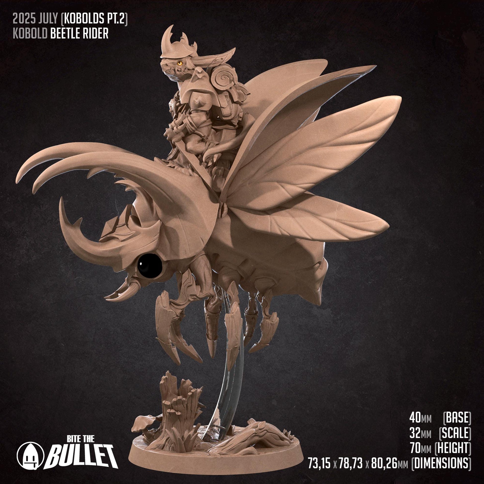 Beetle Rider | Kobolds Pt. 2 | Bite The Bullet | 35mm Scale | Resin Printed Tabletop RPG Miniature Figures