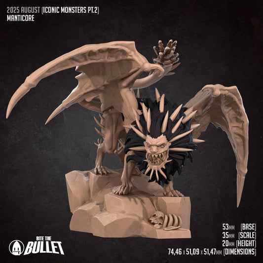 Manticore | Iconic Monsters Pt. 2 | Bite The Bullet | 35mm Scale | Resin Printed Tabletop RPG Miniature Figures