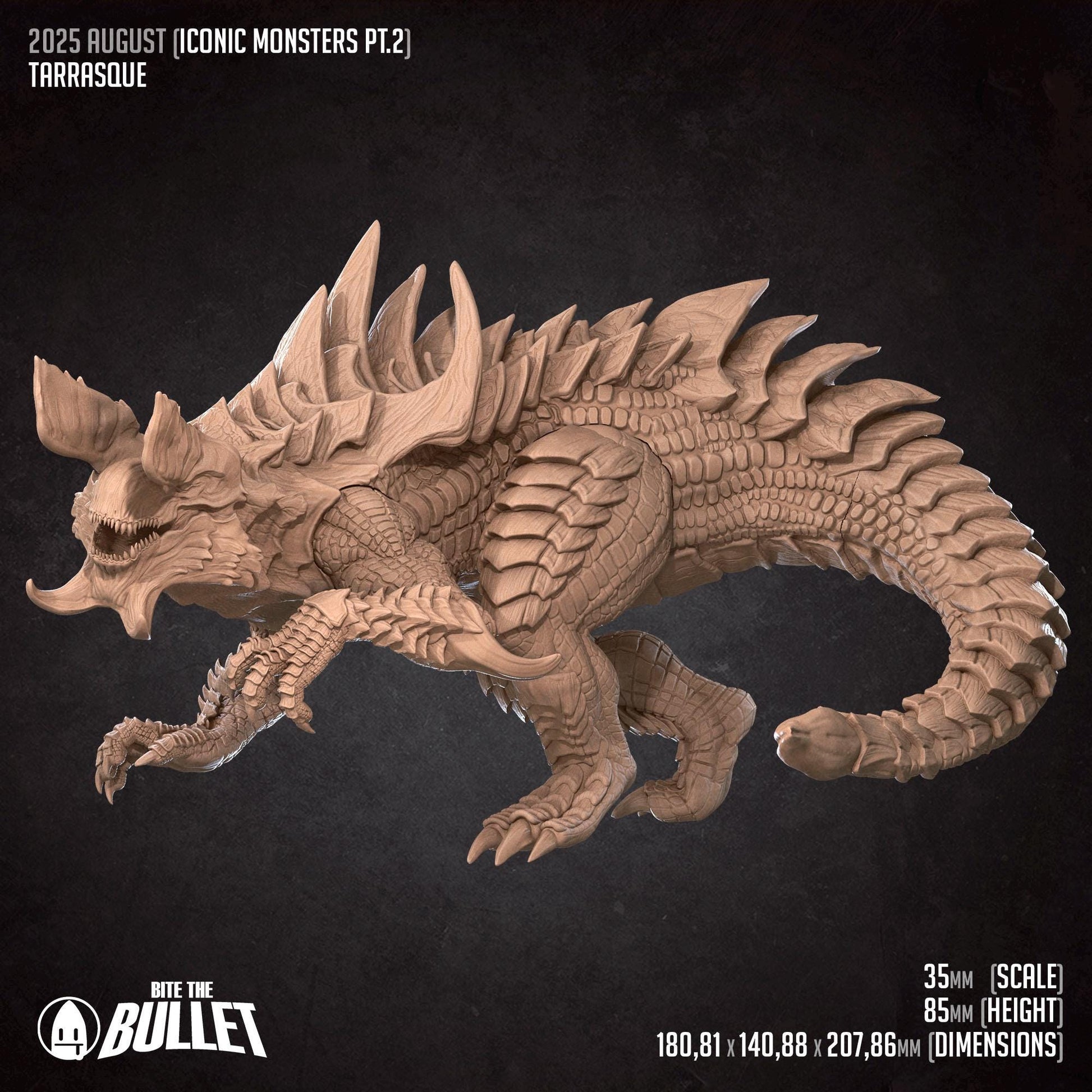 Tarrasque | Iconic Monsters Pt. 2 | Bite The Bullet | 35mm Scale | Resin Printed Tabletop RPG Miniature Figures