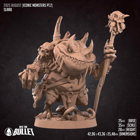 Slaad | Iconic Monsters Pt. 2 | Bite The Bullet | 35mm Scale | Resin Printed Tabletop RPG Miniature Figures