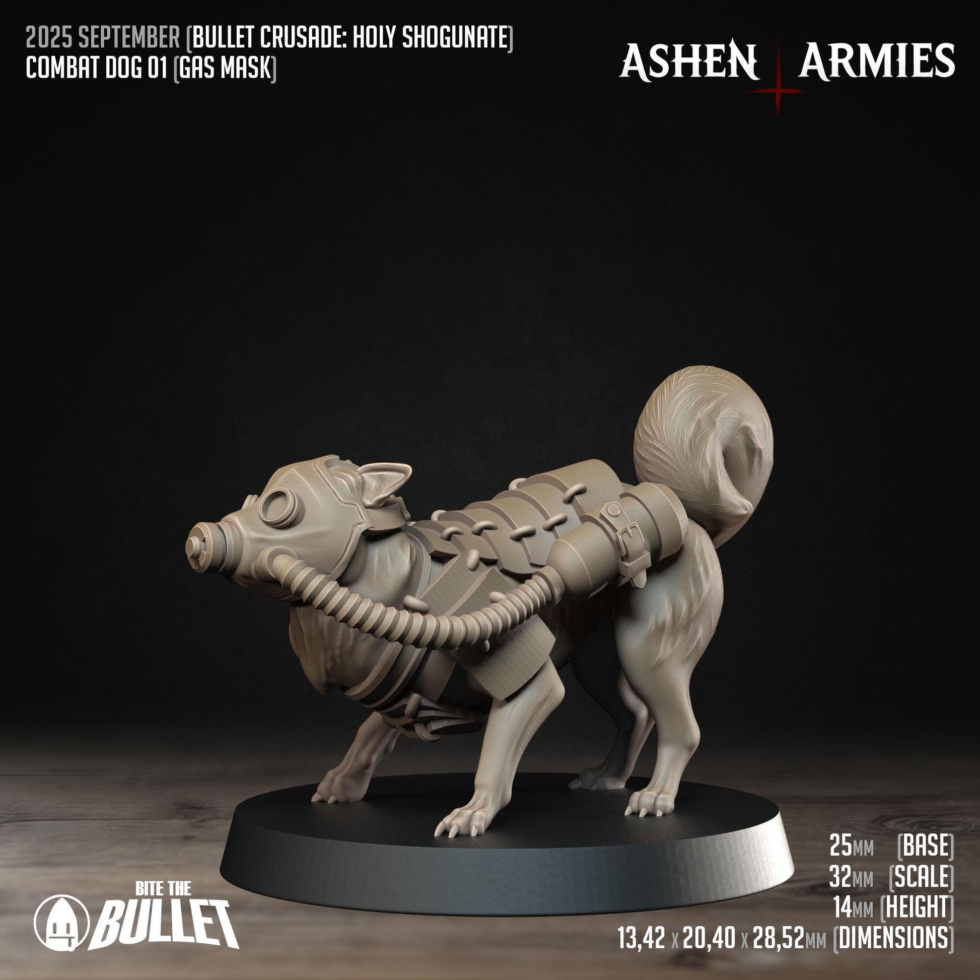 Combat Dogs | Bullet Crusade: Holy Shogunate | Bite The Bullet | 35mm Scale | Resin Printed Tabletop RPG Miniature Figures
