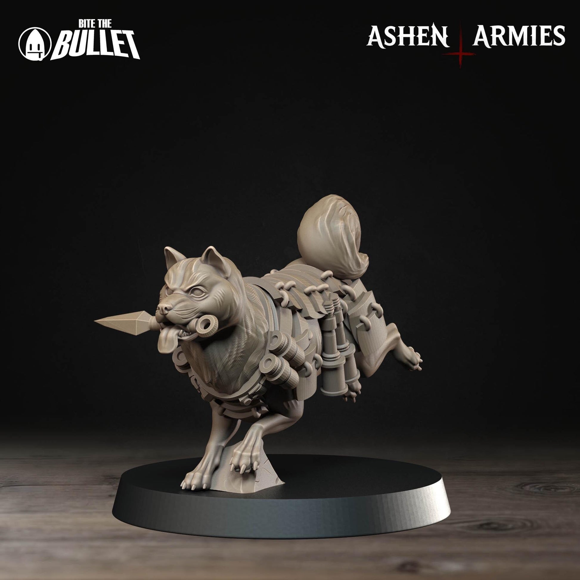 Combat Dogs | Bullet Crusade: Holy Shogunate | Bite The Bullet | 35mm Scale | Resin Printed Tabletop RPG Miniature Figures
