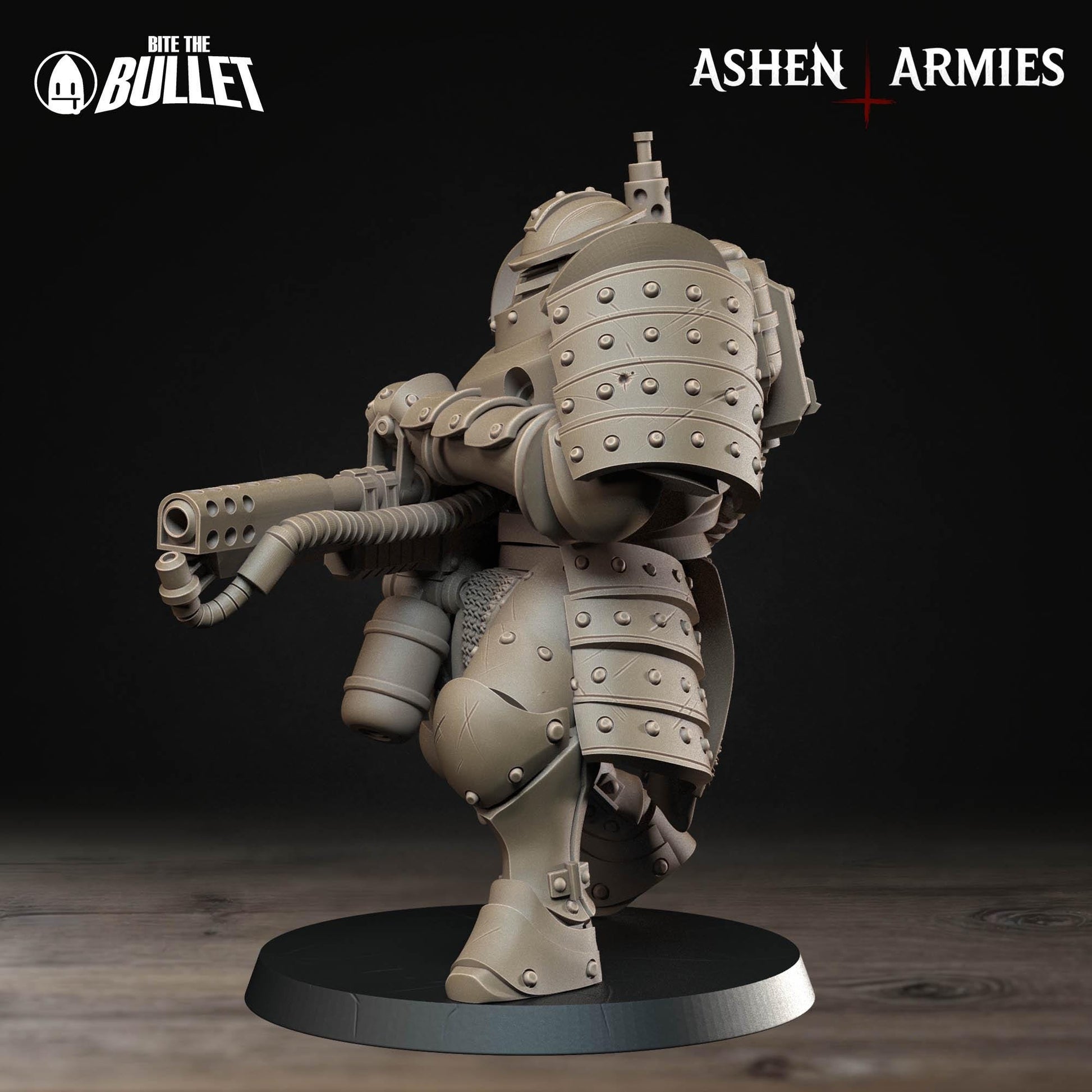 Heavy Infantry - Flamethrower | Bullet Crusade: Holy Shogunate | Bite The Bullet | 35mm Scale | Resin Printed Tabletop RPG Miniature Figures