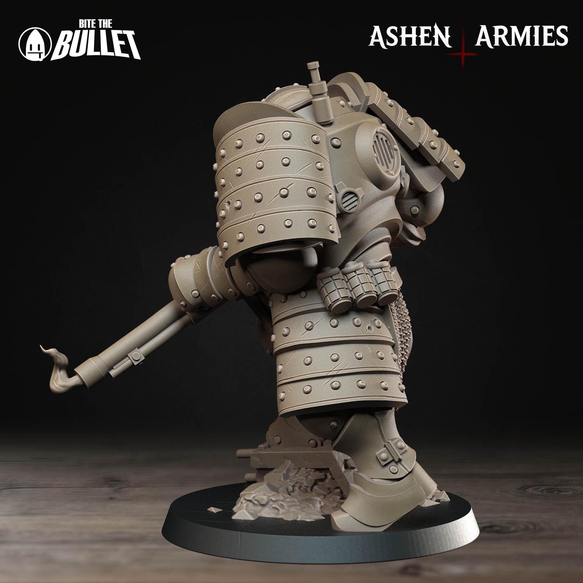 Heavy Infantry - Shotgun | Bullet Crusade: Holy Shogunate | Bite The Bullet | 35mm Scale | Resin Printed Tabletop RPG Miniature Figures