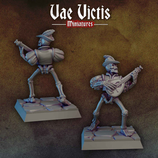 Undead Luth Player | Vae Victis Miniatures | 32mm Scale Resin Printed Tabletop RPG Figures for Tabletop Roleplaying or Wargaming