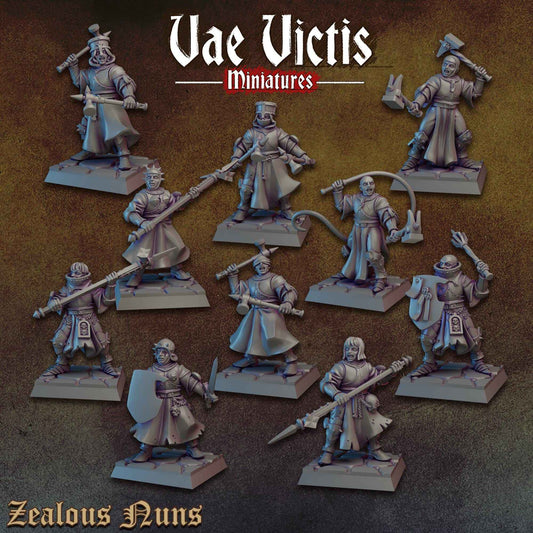 Zealous Nuns Vol. 1 | Vae Victis Miniatures | 32mm Scale Resin Printed Tabletop RPG Figures for Tabletop Roleplaying or Wargaming