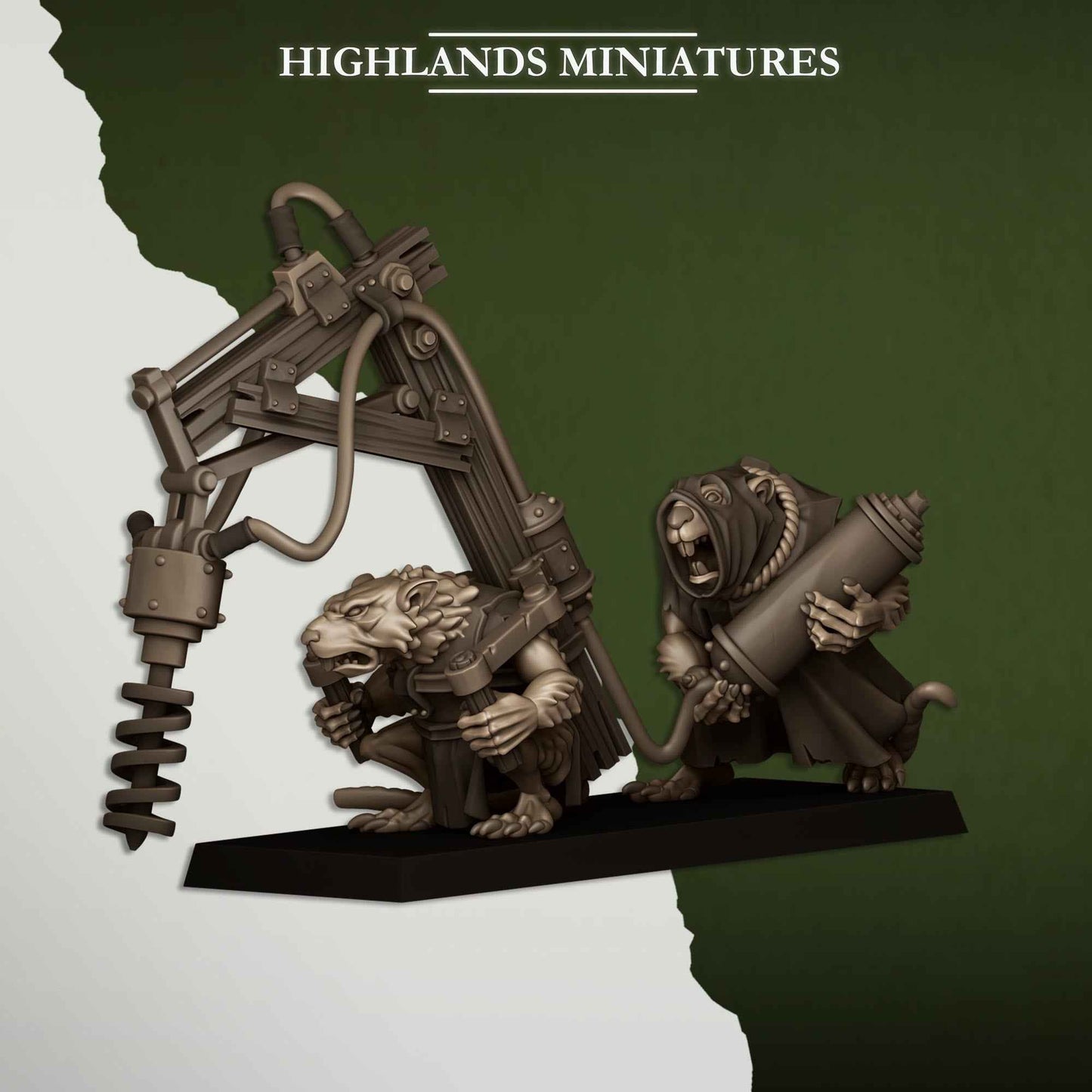 Sewer Vermin Heavy Weapons Teams | Sewer Vermin | Highlands Miniatures | 32mm Scale Resin TTRPG Figures for Roleplaying and Wargaming