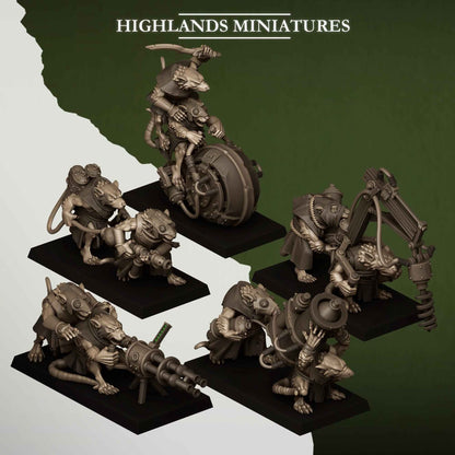 Sewer Vermin Heavy Weapons Teams | Sewer Vermin | Highlands Miniatures | 32mm Scale Resin TTRPG Figures for Roleplaying and Wargaming