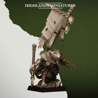 Sewer Vermin Warlord | Sewer Vermin | Highlands Miniatures | 32mm Scale Resin TTRPG Figures for Roleplaying and Wargaming