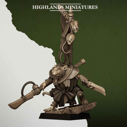 Sewer Vermin Warlord | Sewer Vermin | Highlands Miniatures | 32mm Scale Resin TTRPG Figures for Roleplaying and Wargaming
