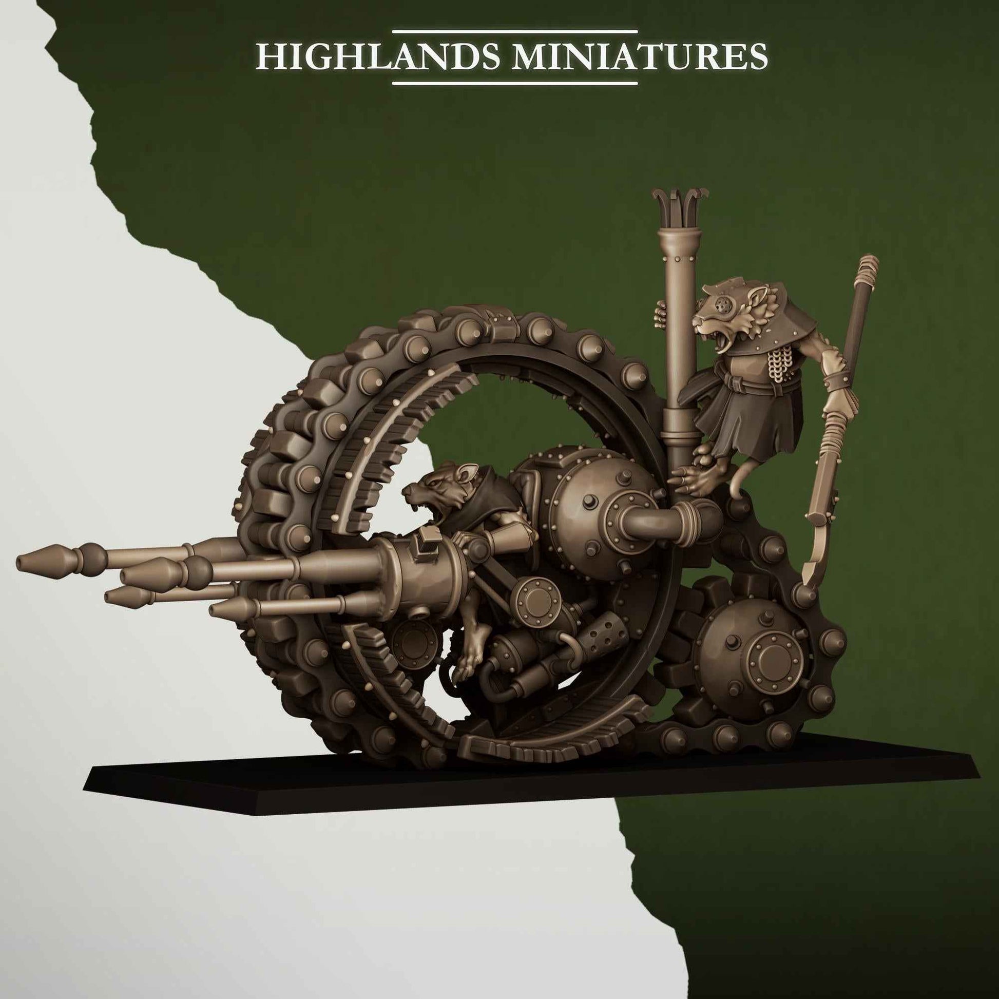 Sewer Vermin Wheeled Engine | Sewer Vermin | Highlands Miniatures | 32mm Scale Resin TTRPG Figures for Roleplaying and Wargaming