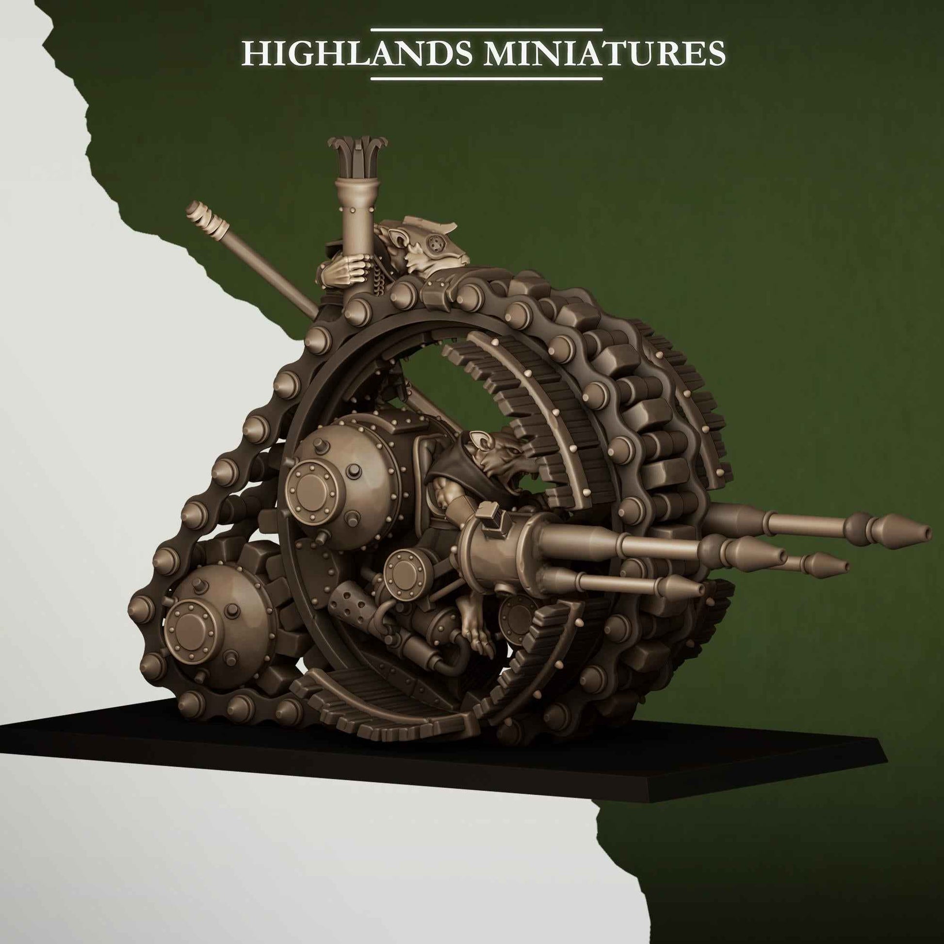 Sewer Vermin Wheeled Engine | Sewer Vermin | Highlands Miniatures | 32mm Scale Resin TTRPG Figures for Roleplaying and Wargaming