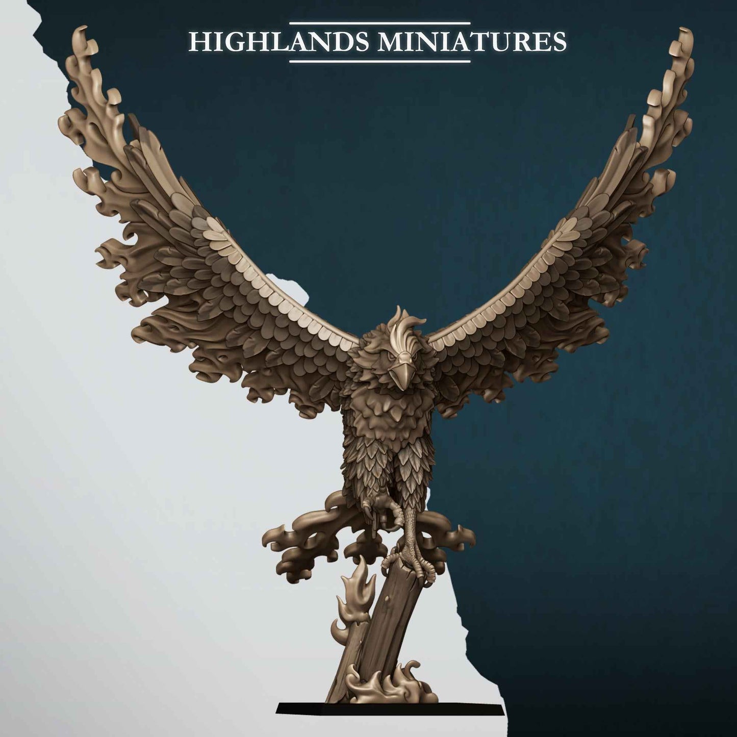 Fire and Ice Phoenix | Aegean Elves | Highlands Miniatures | 32mm Scale Resin Tabletop RPG Figures for Roleplaying and Wargaming
