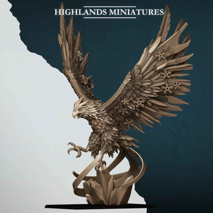 Fire and Ice Phoenix | Aegean Elves | Highlands Miniatures | 32mm Scale Resin Tabletop RPG Figures for Roleplaying and Wargaming
