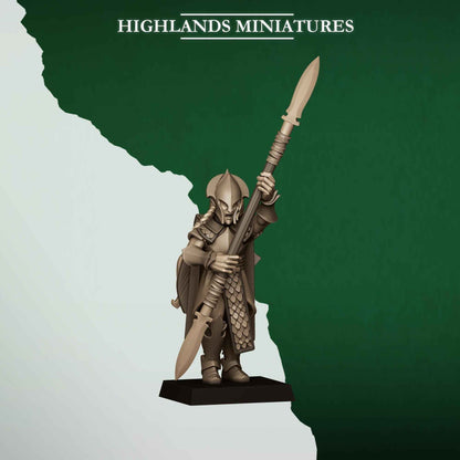 Feral Spearmen | Feral Elves | Highlands Miniatures | 32mm Scale Resin Tabletop RPG Figures for Roleplaying and Wargaming