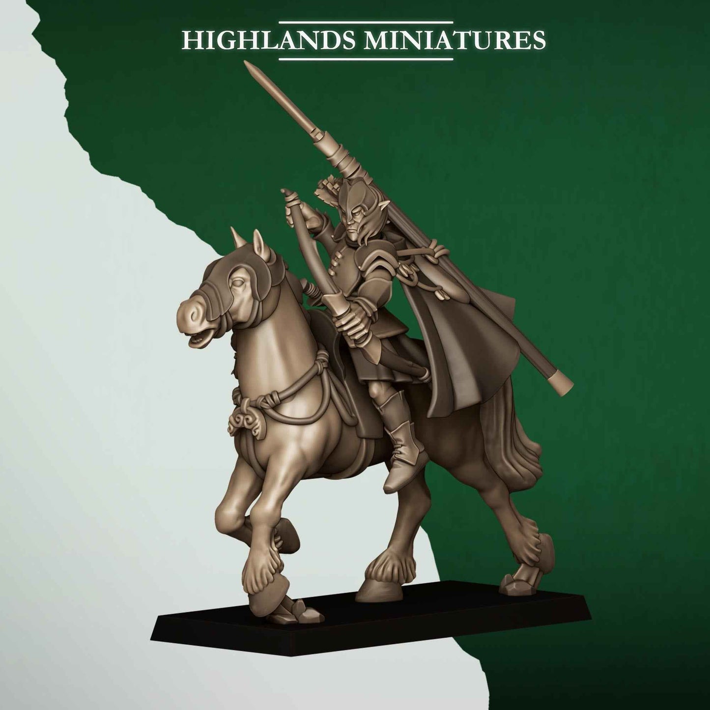 Mounted Feral Archers | Feral Elves | Highlands Miniatures | 32mm Scale Resin Tabletop RPG Figures for Roleplaying and Wargaming