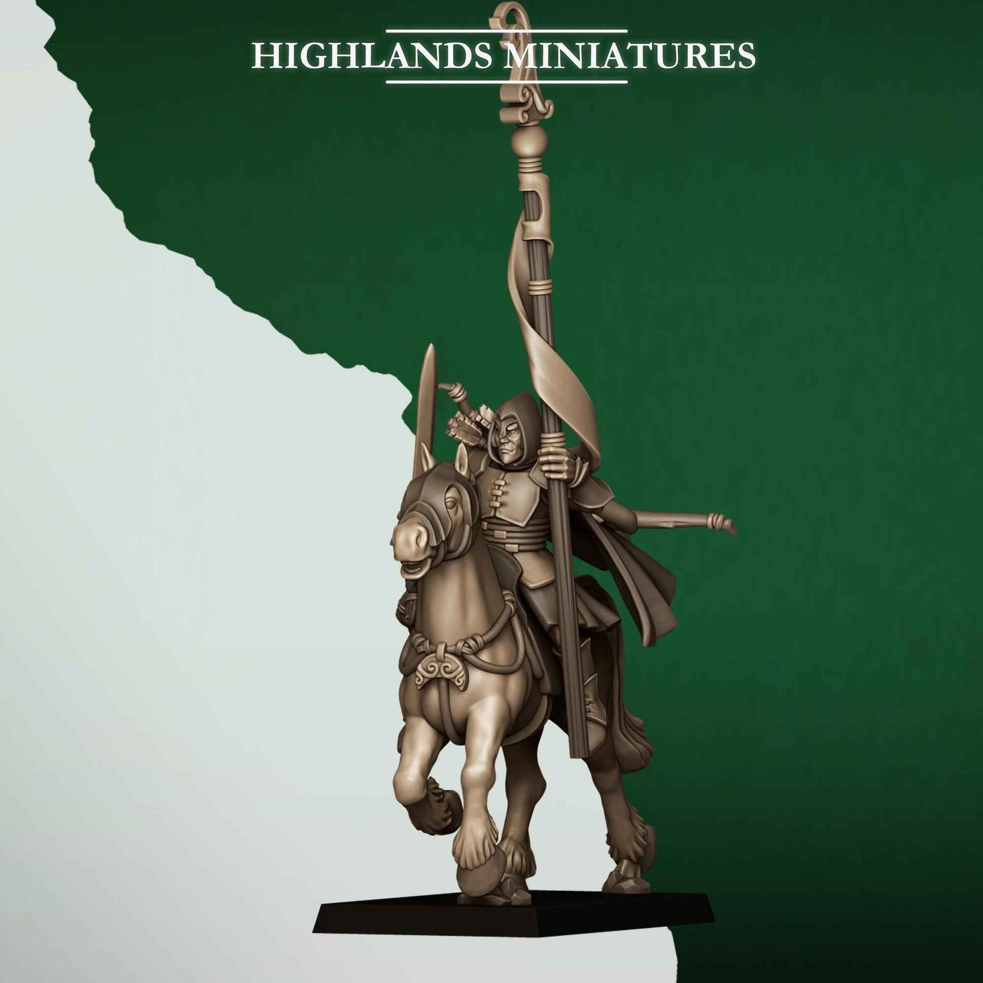 Mounted Feral Archers | Feral Elves | Highlands Miniatures | 32mm Scale Resin Tabletop RPG Figures for Roleplaying and Wargaming