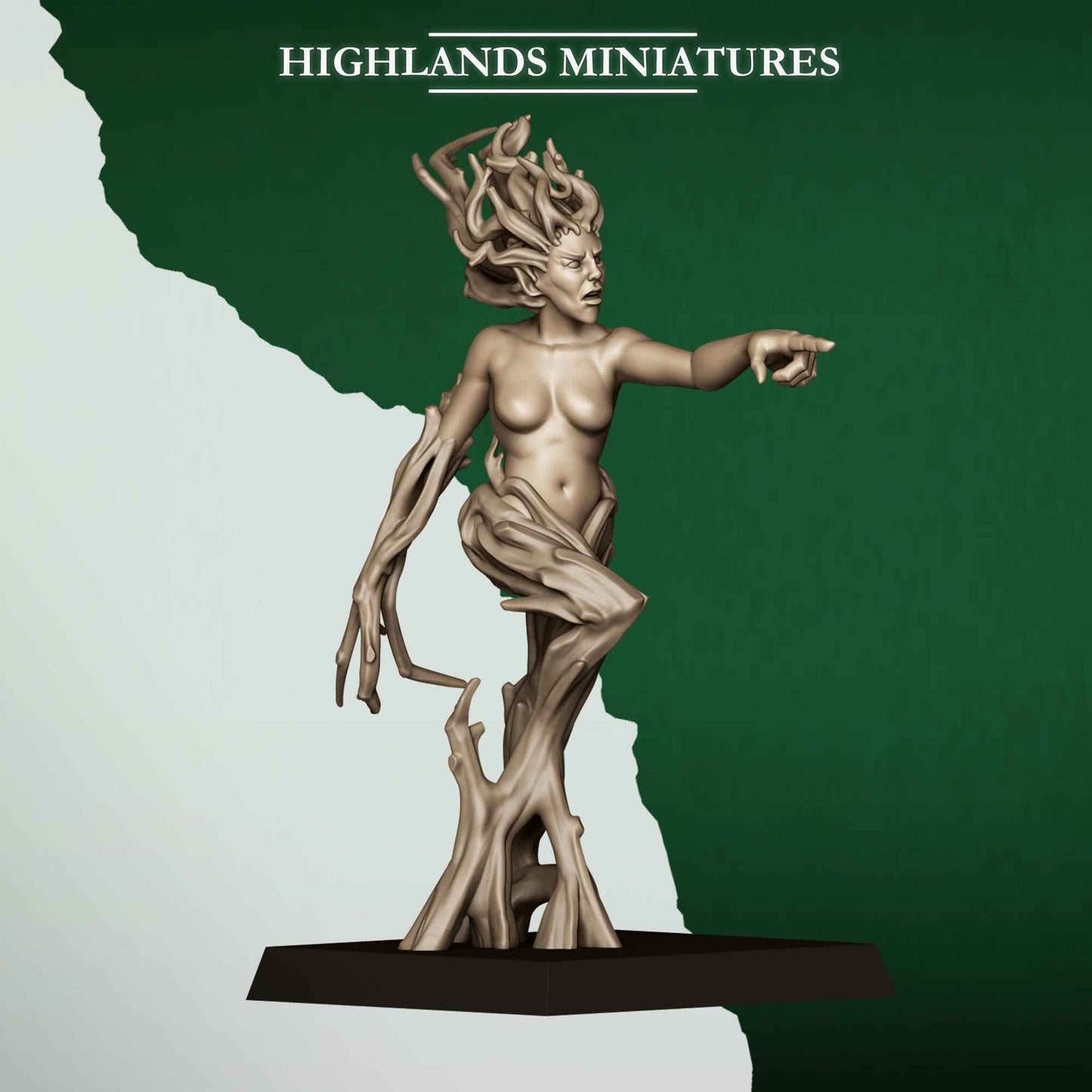 Feral Dryads | Feral Elves | Highlands Miniatures | 32mm Scale Resin Tabletop RPG Figures for Roleplaying and Wargaming