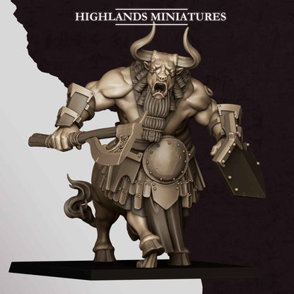Marduk Minotaurs | Sons of Marduk | Highlands Miniatures | 32mm Scale Resin Tabletop RPG Figures for Roleplaying Wargaming