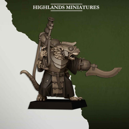 Sewer Vermin Engineer | Sewer Vermin | Highlands Miniatures | 32mm Scale Resin TTRPG Figures for Roleplaying and Wargaming