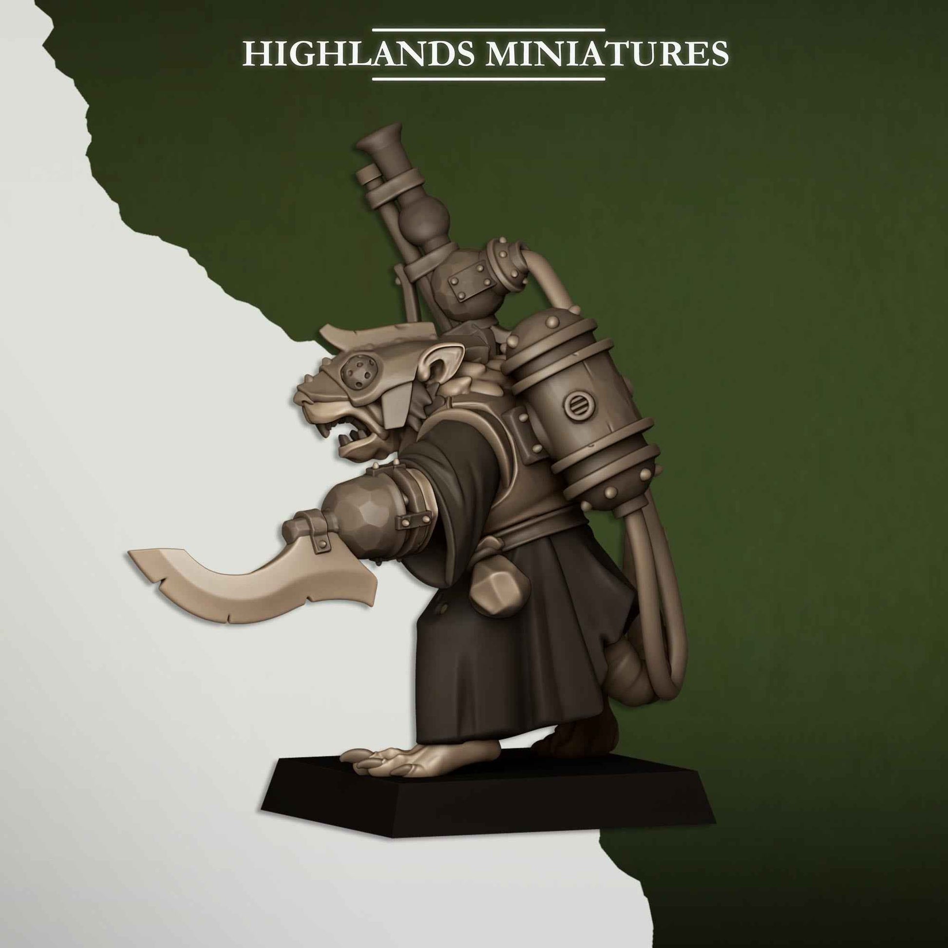 Sewer Vermin Engineer | Sewer Vermin | Highlands Miniatures | 32mm Scale Resin TTRPG Figures for Roleplaying and Wargaming