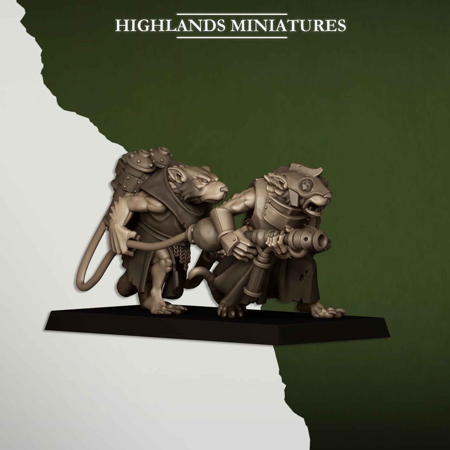 Sewer Vermin Heavy Weapons Teams | Sewer Vermin | Highlands Miniatures | 32mm Scale Resin TTRPG Figures for Roleplaying and Wargaming