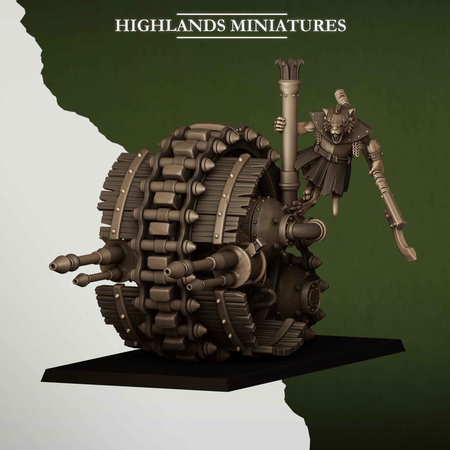 Sewer Vermin Wheeled Engine | Sewer Vermin | Highlands Miniatures | 32mm Scale Resin TTRPG Figures for Roleplaying and Wargaming
