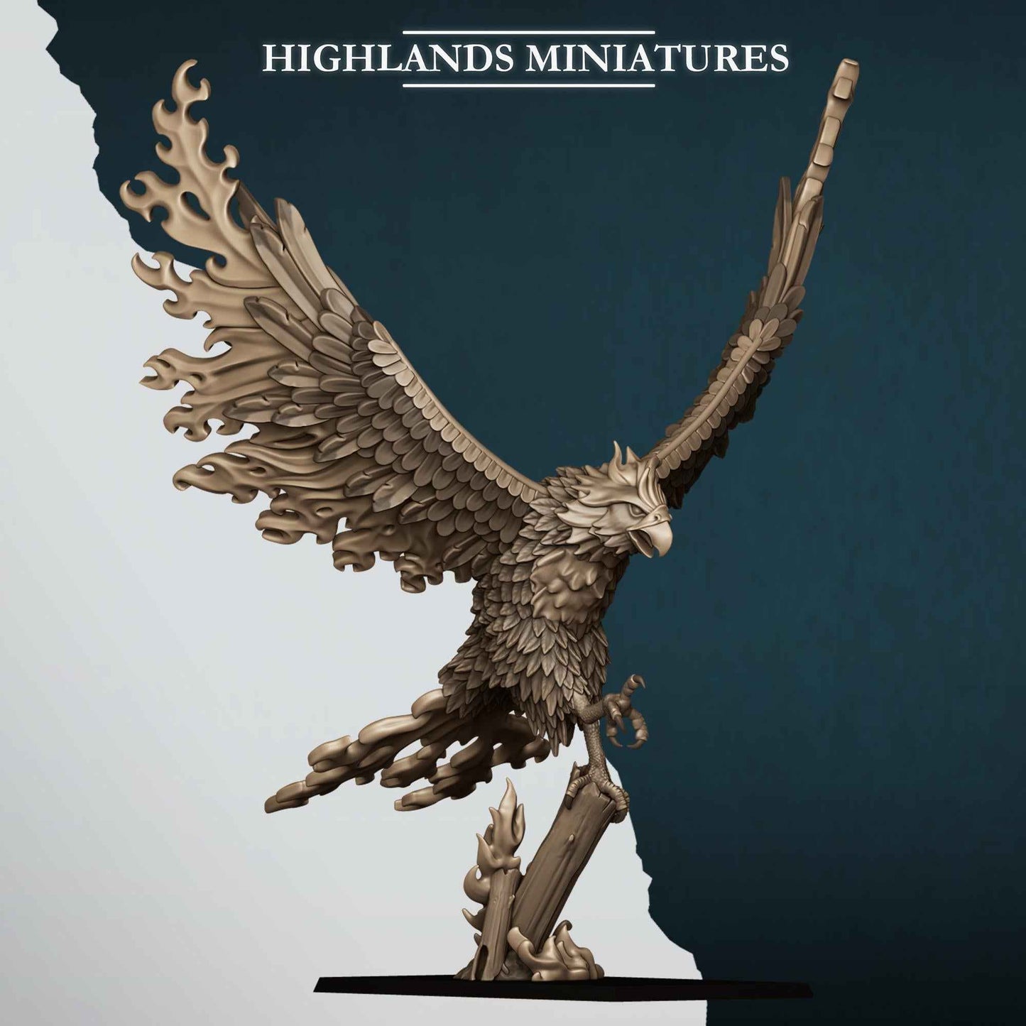Fire and Ice Phoenix | Aegean Elves | Highlands Miniatures | 32mm Scale Resin Tabletop RPG Figures for Roleplaying and Wargaming