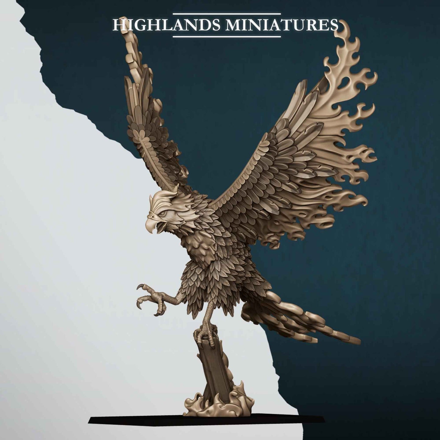 Fire and Ice Phoenix | Aegean Elves | Highlands Miniatures | 32mm Scale Resin Tabletop RPG Figures for Roleplaying and Wargaming