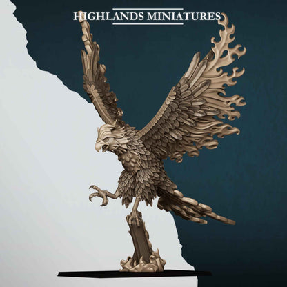 Fire and Ice Phoenix | Aegean Elves | Highlands Miniatures | 32mm Scale Resin Tabletop RPG Figures for Roleplaying and Wargaming