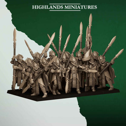 Feral Spearmen | Feral Elves | Highlands Miniatures | 32mm Scale Resin Tabletop RPG Figures for Roleplaying and Wargaming