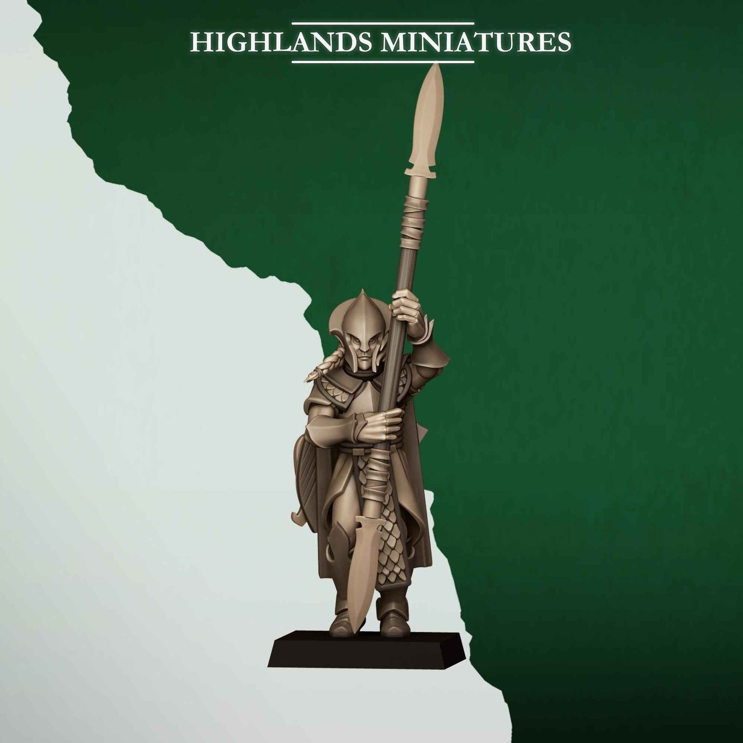 Feral Spearmen | Feral Elves | Highlands Miniatures | 32mm Scale Resin Tabletop RPG Figures for Roleplaying and Wargaming