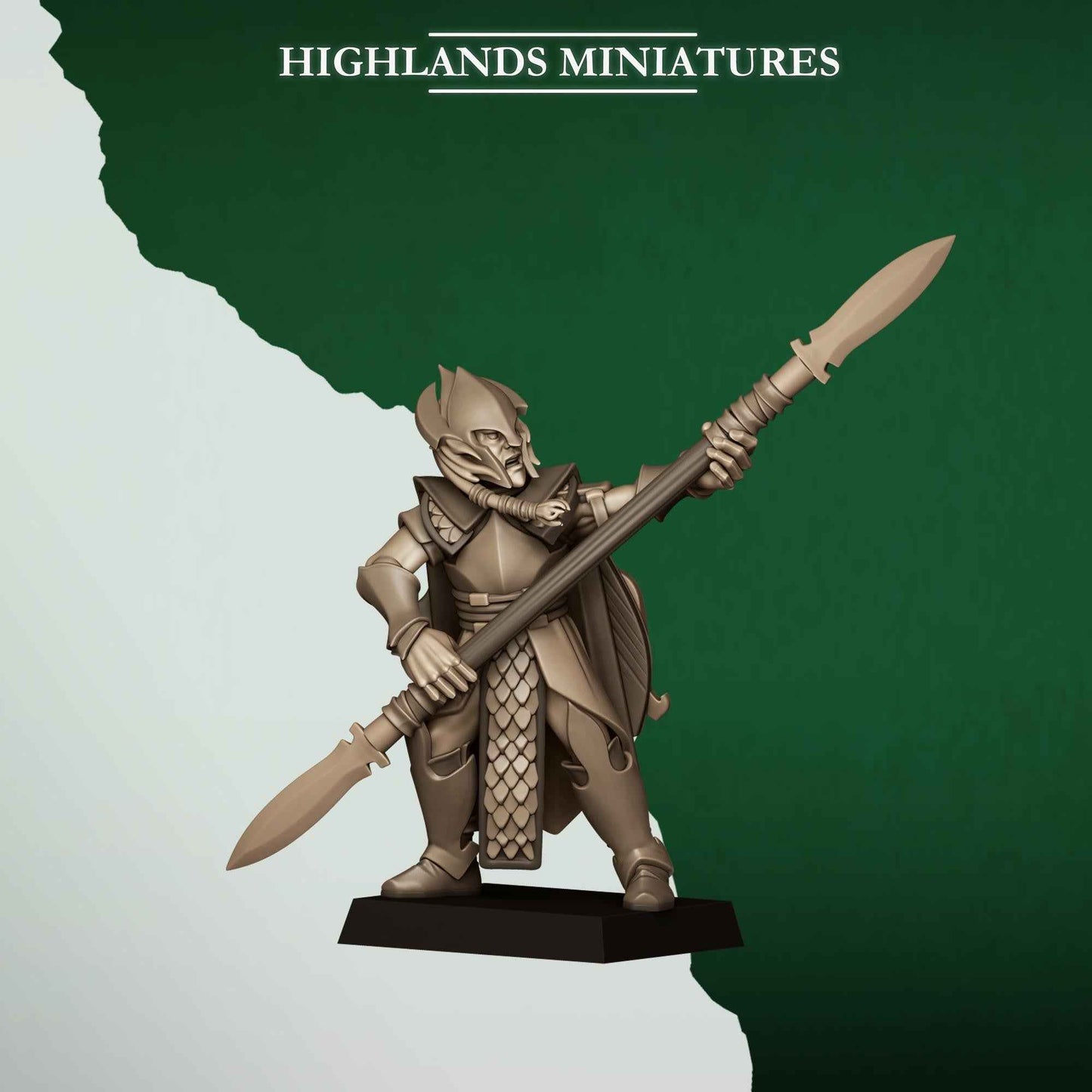 Feral Spearmen | Feral Elves | Highlands Miniatures | 32mm Scale Resin Tabletop RPG Figures for Roleplaying and Wargaming