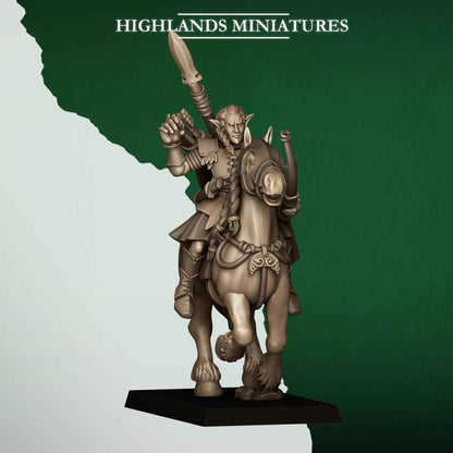 Mounted Feral Archers | Feral Elves | Highlands Miniatures | 32mm Scale Resin Tabletop RPG Figures for Roleplaying and Wargaming