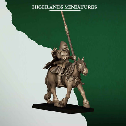 Mounted Feral Archers | Feral Elves | Highlands Miniatures | 32mm Scale Resin Tabletop RPG Figures for Roleplaying and Wargaming