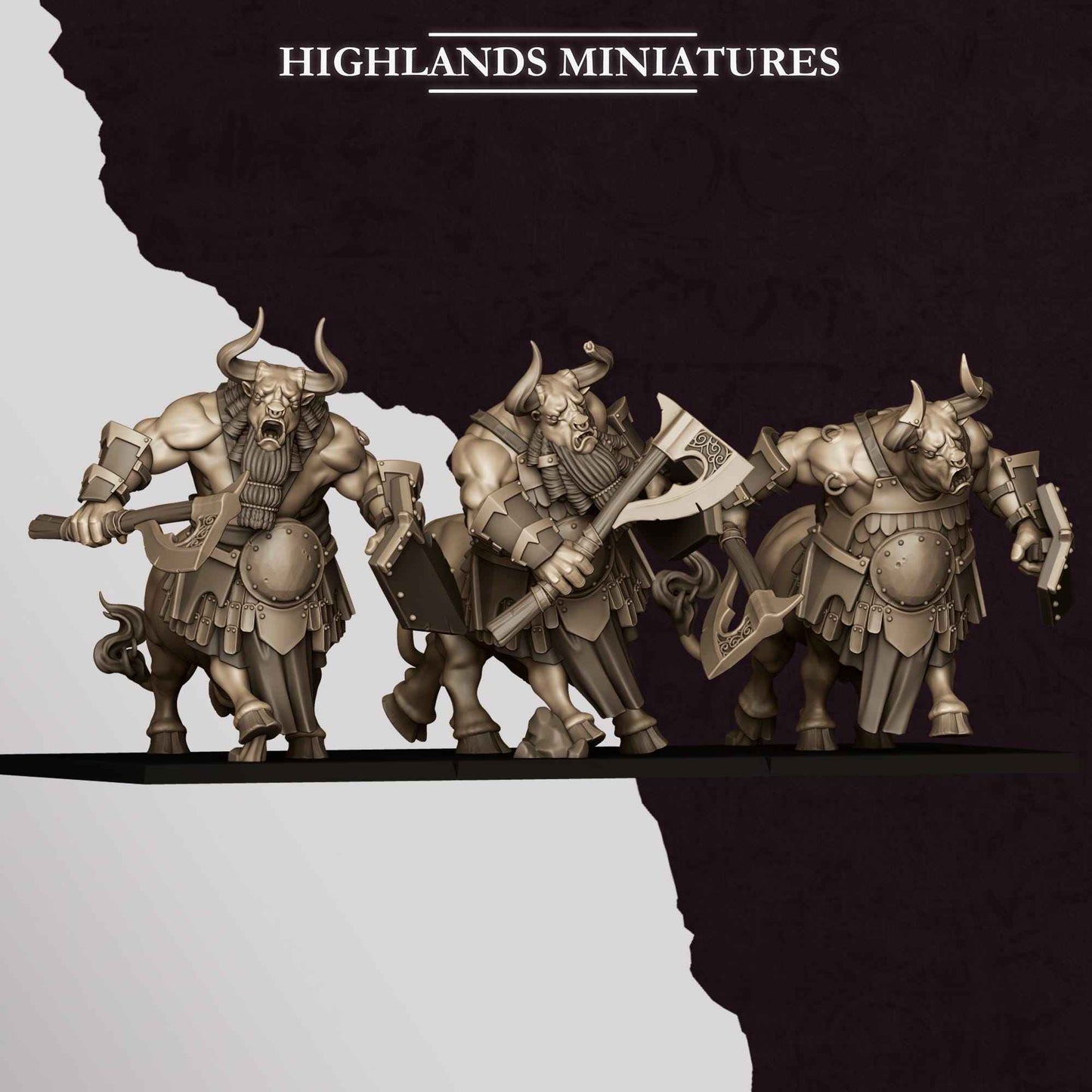 Marduk Minotaurs | Sons of Marduk | Highlands Miniatures | 32mm Scale Resin Tabletop RPG Figures for Roleplaying Wargaming