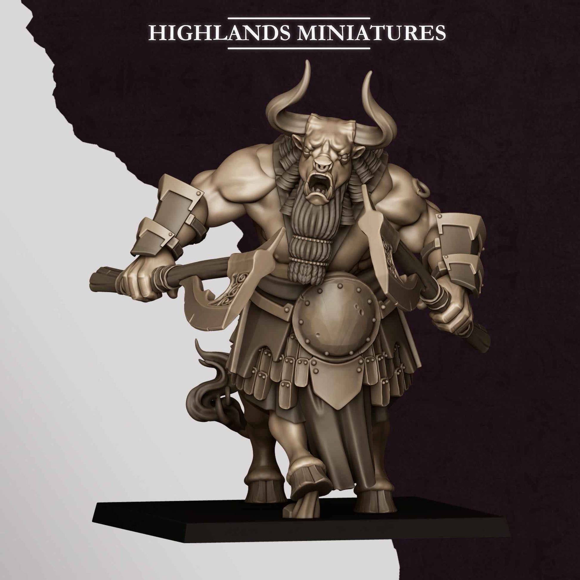 Marduk Minotaurs | Sons of Marduk | Highlands Miniatures | 32mm Scale Resin Tabletop RPG Figures for Roleplaying Wargaming
