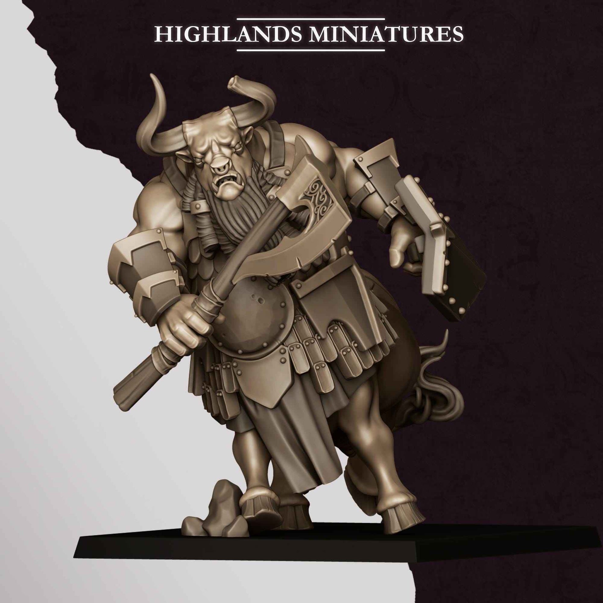 Marduk Minotaurs | Sons of Marduk | Highlands Miniatures | 32mm Scale Resin Tabletop RPG Figures for Roleplaying Wargaming