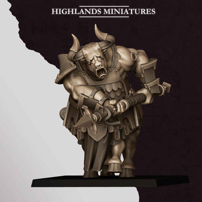Marduk Minotaurs | Sons of Marduk | Highlands Miniatures | 32mm Scale Resin Tabletop RPG Figures for Roleplaying Wargaming